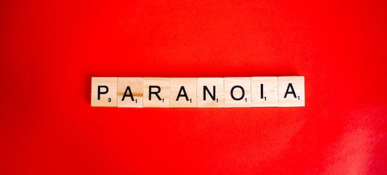 The word paranoia written with wooden letters